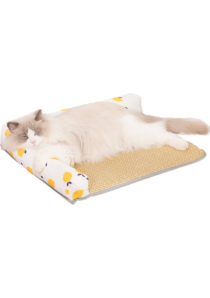 Pet Mat Soğutma Yatağı - Altın Limon Rengi - Xl (70*55CM) (Yurt Dışından)