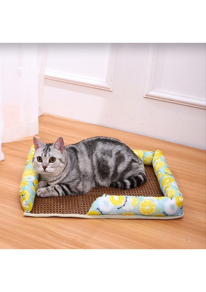 Rattan Mat Şifreli Köpek Evi Liang Mat Nest-Limon Sarı-L (Yurt Dışından)