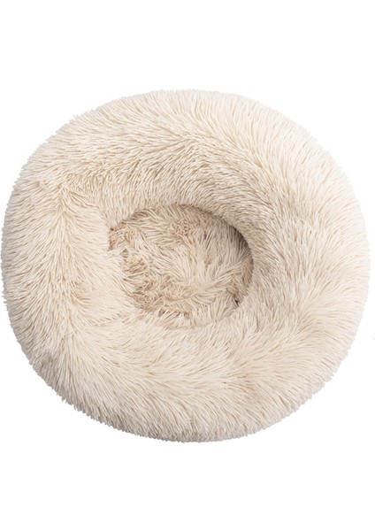 Peluş Yuvarlak Evcil Hayvan Yuvası - Açık Kahverengi - Çap 50CM (Yurt Dışından)