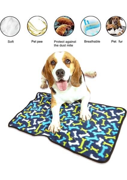 Pet Çift Taraflı Peluş Battaniye-Mavi Kemik BATTANIYE-L(40*32CM) (Yurt Dışından) fiyatları