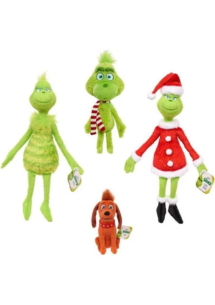 4 Adet Bebek-Noel Grinch+Eşarp Grinch+Grinch+Köpek (Yurt Dışından)