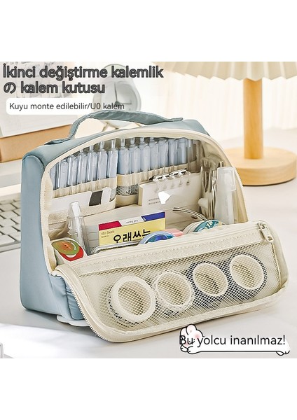 Yüksek Değerli Büyük Kapasiteli Kalem Çantası Siyah Basit Japon Kırtasiye Kutusu Öğrenci Kırtasiye Çantası Saklama Çantası Makyaj Çantası (Yurt Dışından) fiyatları