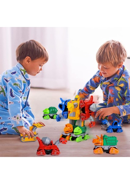 Kutulu 5'li Metal Dinazor Seti 0783-360, 1 Robotta 5 Dinozor Oyuncak
