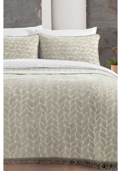 Virgo Bej Çift Kişilik Yastık Kılıflı Battaniye/yatak Örtüsü Seti 220*240 cm fiyatları