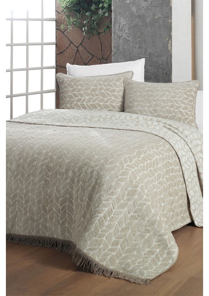 Virgo Bej Çift Kişilik Yastık Kılıflı Battaniye/yatak Örtüsü Seti 220*240 cm modelleri