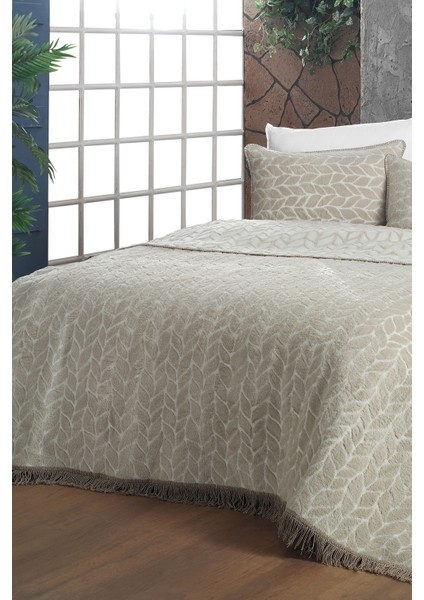 Virgo Bej Çift Kişilik Yastık Kılıflı Battaniye/yatak Örtüsü Seti 220*240 cm fırsatları