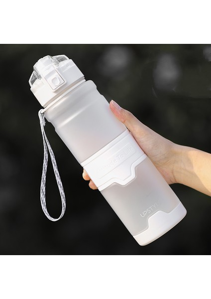 Tritan Malzeme Büyük Kapasiteli Taşınabilir Düşme Önleyici Spor Spor Şişesi Plastik Bardak 1000 ml Beyaz (Yurt Dışından)