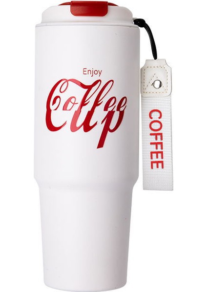 Çift Katmanlı Büyük Kapasiteli Araba Kupa Tatil Hediyesi Paslanmaz Çelik Kahve Kupa, 900 ml (Yurt Dışından)