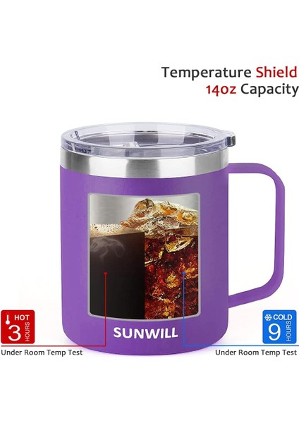 14 Oz Kahve Kupa, Kapaklı Vakum Yalıtımlı Kamp Kupa, Çift Duvar Paslanmaz Çelik Seyahat Bardak Bardak, Kahve Termos Dış Mekan, Zheng Zi (Yurt Dışından) modelleri