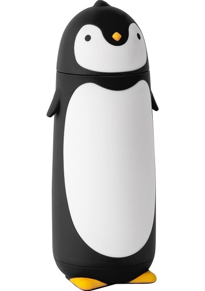 Penguen Paslanmaz Çelik Vakum Termos Seyahat Kupa Çay Su Şişesi Kahve Şişesi (Siyah) (Yurt Dışından)