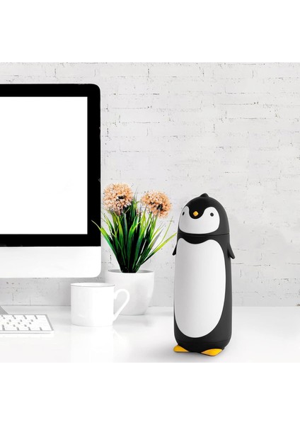 Penguen Paslanmaz Çelik Vakum Termos Seyahat Kupa Çay Su Şişesi Kahve Şişesi (Siyah) (Yurt Dışından) fiyatları