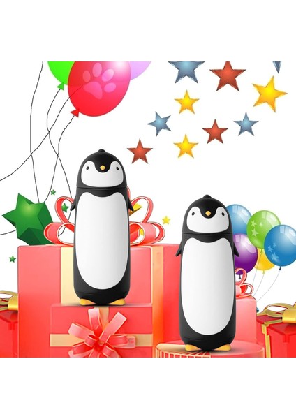 Penguen Paslanmaz Çelik Vakum Termos Seyahat Kupa Çay Su Şişesi Kahve Şişesi (Siyah) (Yurt Dışından) fırsatları