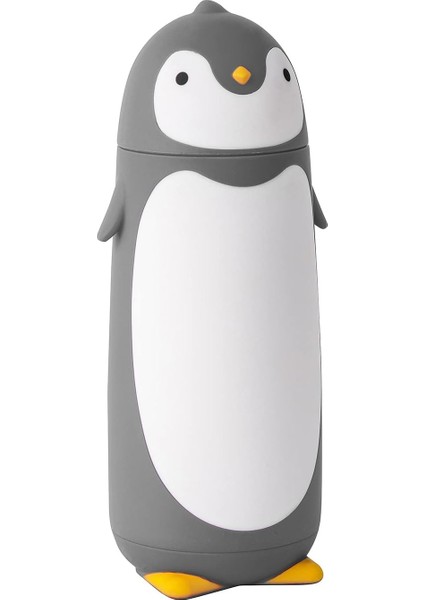 Penguen Paslanmaz Çelik Vakum Termos Seyahat Kupa Çay Su Şişesi Kahve Şişesi (Gri) (Yurt Dışından)