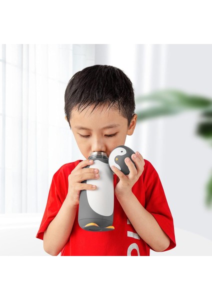 Penguen Paslanmaz Çelik Vakum Termos Seyahat Kupa Çay Su Şişesi Kahve Şişesi (Gri) (Yurt Dışından) fiyatları