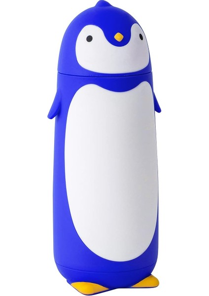Penguen Paslanmaz Çelik Vakum Termos Seyahat Kupa Çay Su Şişesi Kahve Şişesi (Mavi) (Yurt Dışından)