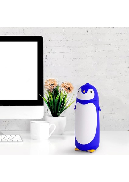 Penguen Paslanmaz Çelik Vakum Termos Seyahat Kupa Çay Su Şişesi Kahve Şişesi (Mavi) (Yurt Dışından) modelleri