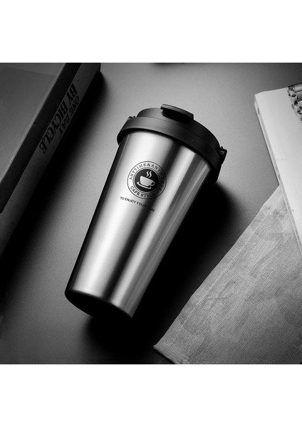 Çift Katmanlı Büyük Kapasiteli Araba Kupa Tatil Hediyesi Paslanmaz Çelik Hasır Bardak, 500 ml (Yurt Dışından)