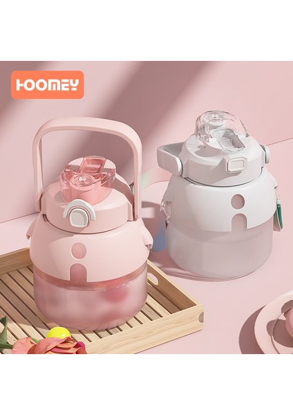Çift Içki Büyük Göbek Plastik Su Bardağı Yaz Açık Pipetli Bardak Lotus Kökü Tozu 1500 ml [ücretsiz Kendi Başına Yap Çıkartma + 3D Çıkartma + Saman + Kayış] (Yurt Dışından)