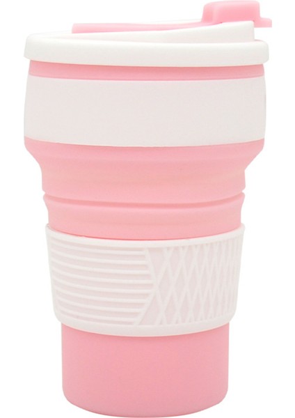 Kahve Fincanı - Cep Boyutunda Katlanabilir Silikon Seyahat Kupası, 12OZ / 350ML （pembe） (Yurt Dışından)
