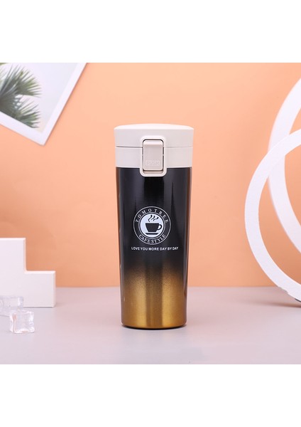 Sıçrama Kapak Paslanmaz Çelik Kahve Fincanı Çift Katmanlı Büyük Kapasiteli Araba Kupa Tatil Hediyesi, 500 ml (Yurt Dışından)