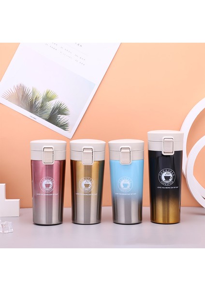 Sıçrama Kapak Paslanmaz Çelik Kahve Fincanı Çift Katmanlı Büyük Kapasiteli Araba Kupa Tatil Hediyesi, 500 ml (Yurt Dışından) fırsatları