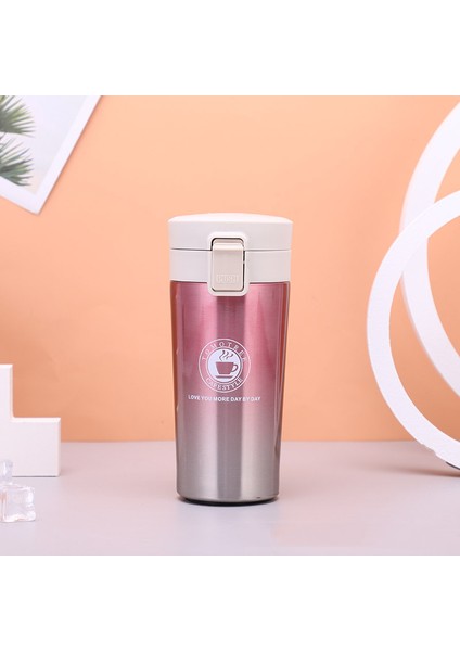 Sıçrama Kapak Paslanmaz Çelik Kahve Fincanı Çift Katmanlı Büyük Kapasiteli Araba Kupa Tatil Hediyesi, 380 ml (Yurt Dışından)