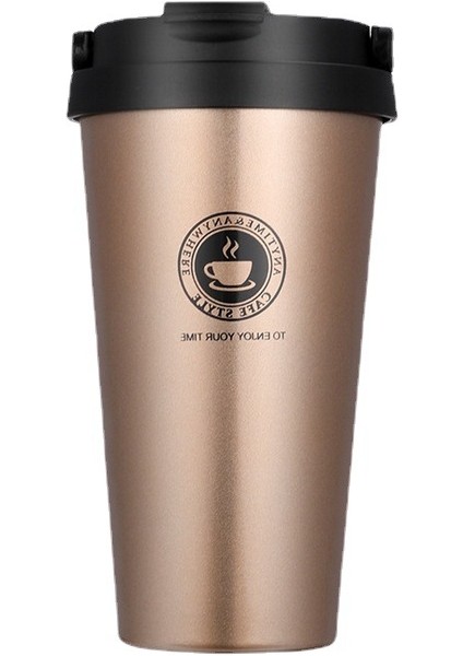 Çift Katmanlı Büyük Kapasiteli Araba Kupa Tatil Hediyesi Paslanmaz Çelik Hasır Bardak, 500 ml (Yurt Dışından)