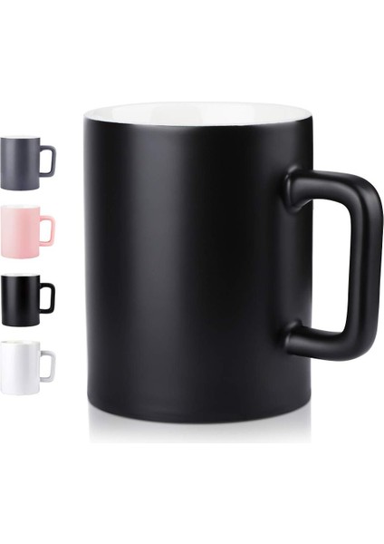 Seramik Bardak, Pürüzsüz Buzlu Porselen Kupa, Kahve Kupaları, Çay Bardağı, Ofis ve Ev Için, Sağlık Hediyesi, Maksimum Kapasite 13OZ, Siyah, Tekli (Yurt Dışından)