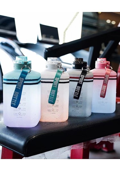 Ton Ton Bardak Kova Pot Süper Büyük Kapasiteli Spor Açık Hava Sporları Su Şişesi Plastik Soğuk Su Bardağı 2.2l Degrade Toz (Yurt Dışından) fiyatları