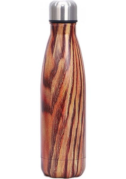 Yalıtım Fincan Spor Su Isıtıcısı Paslanmaz Çelik Yaratıcı Ahşap Tahıl Kola Şişesi Günlük Rengi (Yurt Dışından)