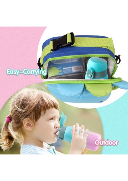 Çocuk Su Şişesi, 24 Saat Soğutma ve 12 Saat Sıcak Tutma Için Çift Duvar Vakum Yalıtımlı Paslanmaz Çelik Şişe Yeşil-Pembe (Yurt Dışından) modelleri