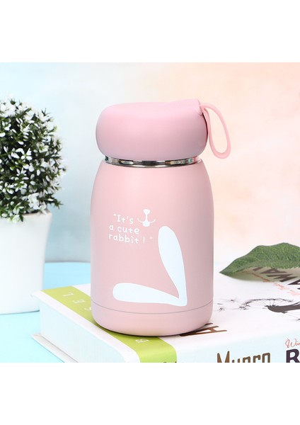 Sevimli Mini Çocuk Paslanmaz Çelik Termos Öğrenci Su Bardağı Açık Taşınabilir Bardak 11 Oz (Pembe) (Yurt Dışından)
