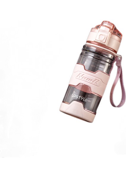 Tritan Malzeme Büyük Kapasiteli Taşınabilir Anti-Düşme Spor Spor Şişesi Plastik Bardak Şeffaf 380 ml Toz (Yurt Dışından)