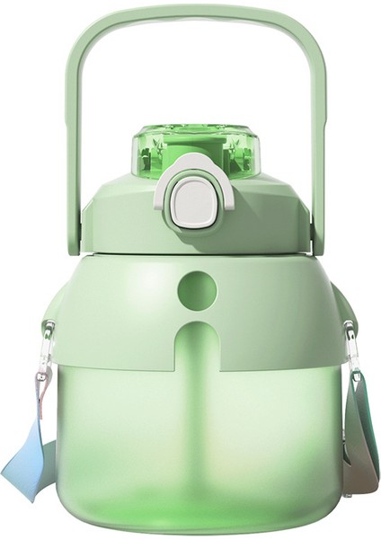 Çift Içecek Pot Göbek Plastik Su Bardağı Yaz Açık Saman Bardak Wasabi Yeşil 1000 ml [ücretsiz Kendi Başına Yap Çıkartma + 3D Çıkartma + Saman + Askı] (Yurt Dışından)