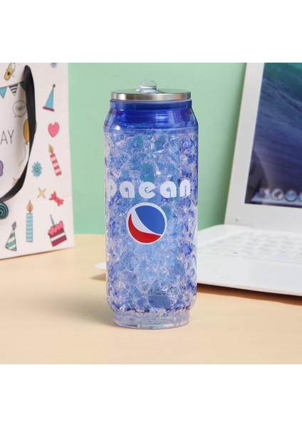 Net Kırmızı Yaratıcı Kola Can Su Bardağı Çift Katmanlı Plastik Pipetli Bardak Öğrenci Taşınabilir Ezilmiş Buz Bardağı Soda Bardağı Spor Su Şişesi (Mavi) (Yurt Dışından) fiyatları