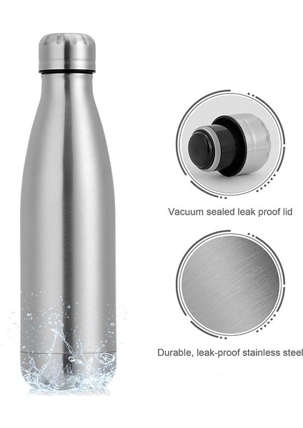 Temel Bilgiler 0,5l / 16,9 Fl. Oz. Vakumlu, Sızdırmaz Kapaklı Paslanmaz Çelik Spor Su Şişesi (Yurt Dışından) modelleri