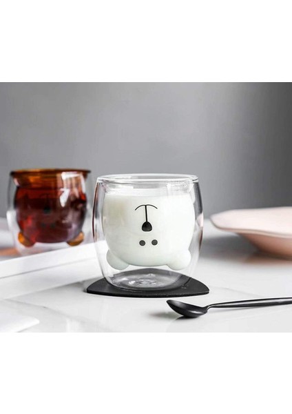 Sevimli Kupalar Ayı Çay Kahve Fincanı Süt Çift Çift Duvar Cam Kupalar Komik Sevgililer Günü Doğum Günü Hediyeleri Sizin Için, Şeffaf Renk (Yurt Dışından) modelleri