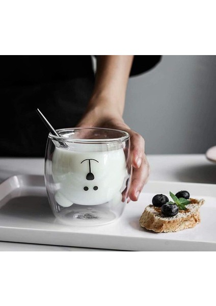 Sevimli Kupalar Ayı Çay Kahve Fincanı Süt Çift Çift Duvar Cam Kupalar Komik Sevgililer Günü Doğum Günü Hediyeleri Sizin Için, Şeffaf Renk (Yurt Dışından) fırsatları