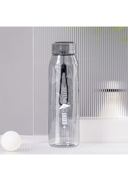 Büyük Kapasiteli Plastik Bardak Taze, Sade, Taşınabilir ve Modaya Uygun Su Bardağı 3045 Karat Eşlik Eden Bardak (Basit) - Koyu Gri 570ML (Yurt Dışından)