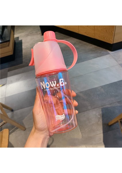 Sprey Su Bardağı Yaratıcı Açık Hava Sporları Plastik Su Şişesi Yaz Sıvı Alımı Soğutma Bardağı Pembe (Opp Torba) 400ML (Yurt Dışından)