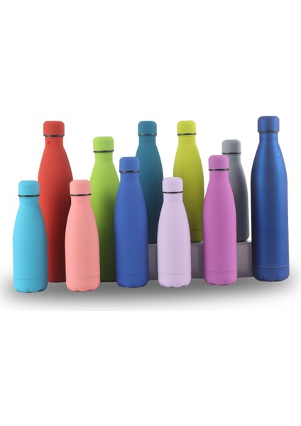 Paslanmaz Çelik Termos Bardak Açık Spor Pot Kola Şişesi Termos Bardak Kauçuk Boya Gri (Yurt Dışından) fırsatları