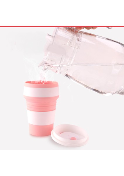 Kahve Fincanı - Cep Boyutunda Katlanabilir Silikon Seyahat Kupası, 12OZ / 355ML (Pembe） (Yurt Dışından) fırsatları