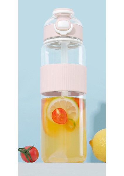 Yaz Yüksek Değerli Büyük Kapasiteli Su Bardağı Spor Fitness Taşınabilir Saman Yüksek Sıcaklık Açık Su Bardağı Hafif Kiraz Tozu 720ML (Yurt Dışından)