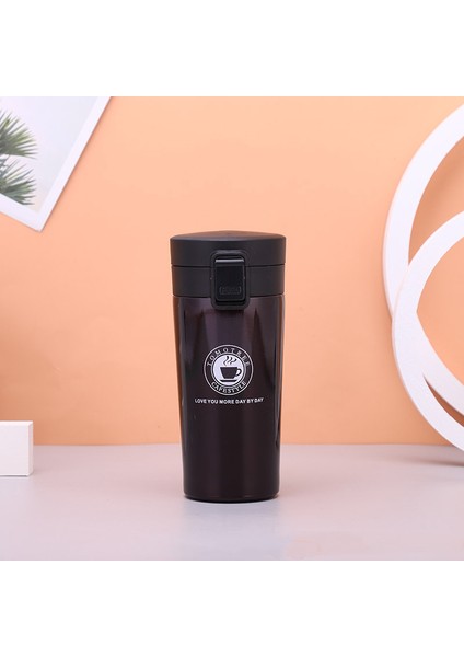 Sıçrama Kapak Paslanmaz Çelik Kahve Fincanı Çift Katmanlı Büyük Kapasiteli Araba Kupa Tatil Hediyesi, 500 ml (Yurt Dışından)