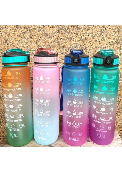 Yaratıcı Degrade Uzay Fincanı Plastik Fırçalama Taşınabilir Açık Eşlik Eden Spor Zıplayan Su Isıtıcısı Mavi 1000 ml (Yurt Dışından) fiyatları