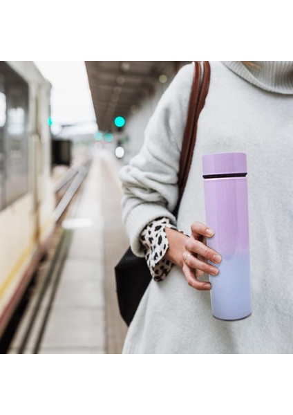 Yalıtımlı Su Şişesi Kahve Çay Seyahat Kupa Termos Sıcaklık Göstergeli Su Şişesi 500ML/16.9 Fl.oz - 12 Saat Sıcak Veya Soğuk Kalır (Siyah) (Yurt Dışından) fırsatları