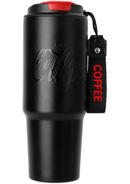 Çift Katmanlı Büyük Kapasiteli Araba Kupa Tatil Hediyesi Paslanmaz Çelik Kahve Kupa, 900 ml (Yurt Dışından)