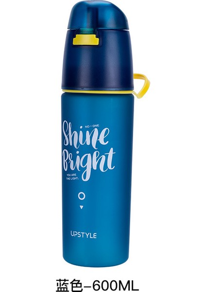 Sprey Su Bardağı Kişilik Yaratıcı Trend Anti-Sonbahar Spor Çocuk Saman Su Isıtıcısı Yaz Çok Fonksiyonlu Mavi 600ML (Yurt Dışından)