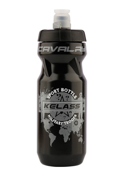 Dağ Yol Bisikleti Sürme Su Şişesi Büyük Kapasiteli Taşınabilir Plastik Açık Hava Sporları Su Şişesi Siyah 610 ml (Yurt Dışından)