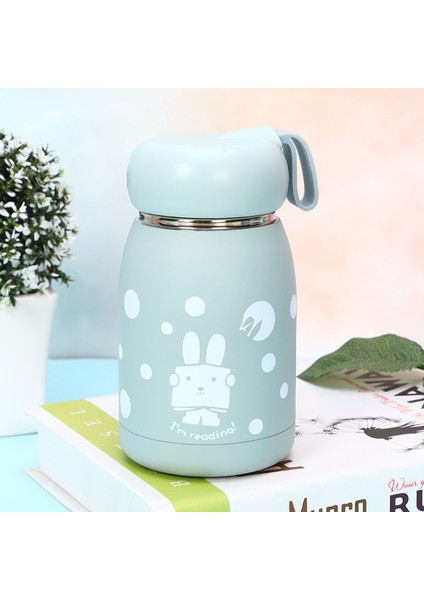 Sevimli Mini Çocuk Paslanmaz Çelik Termos Öğrenci Su Bardağı Açık Taşınabilir Bardak 11 Oz (Mavi) (Yurt Dışından)